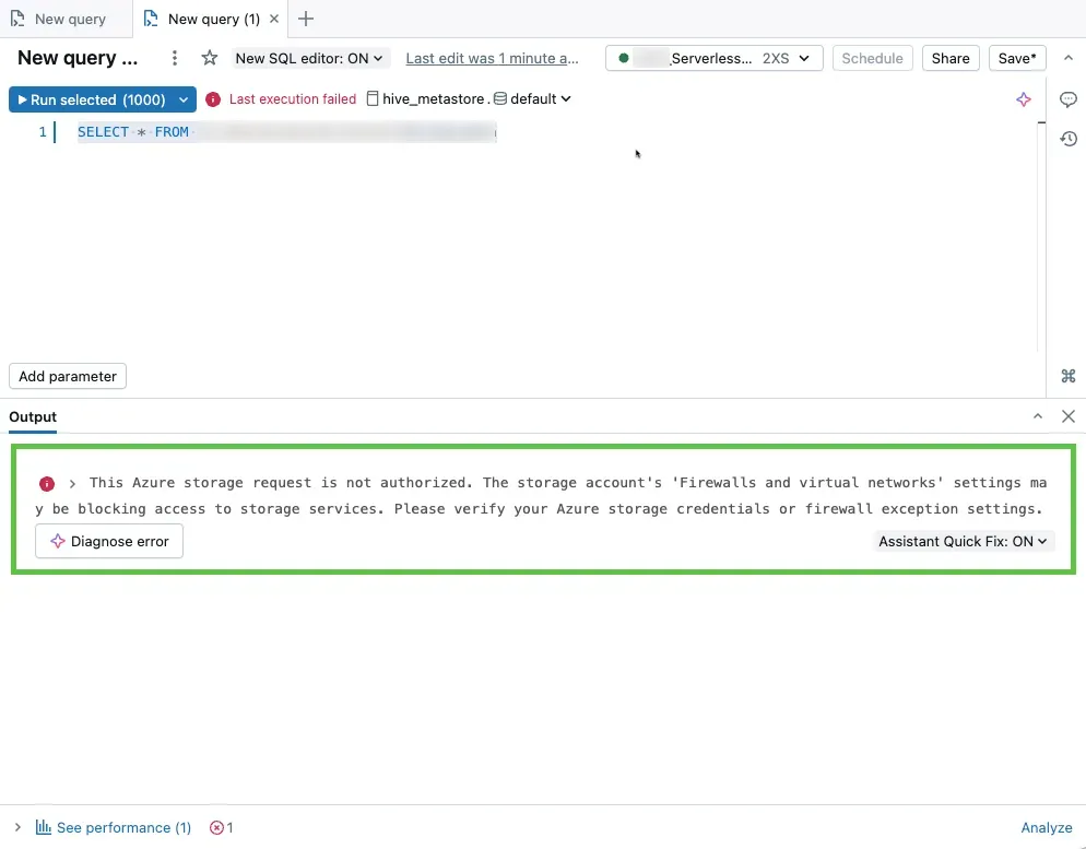 Image for the post Serverless SQL Error querying tables
