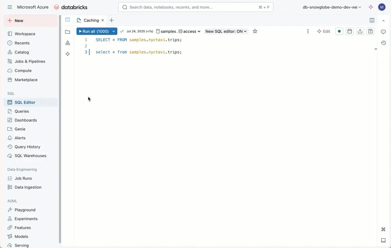 Image for the post Serverless SQL Warehouse Query Cache