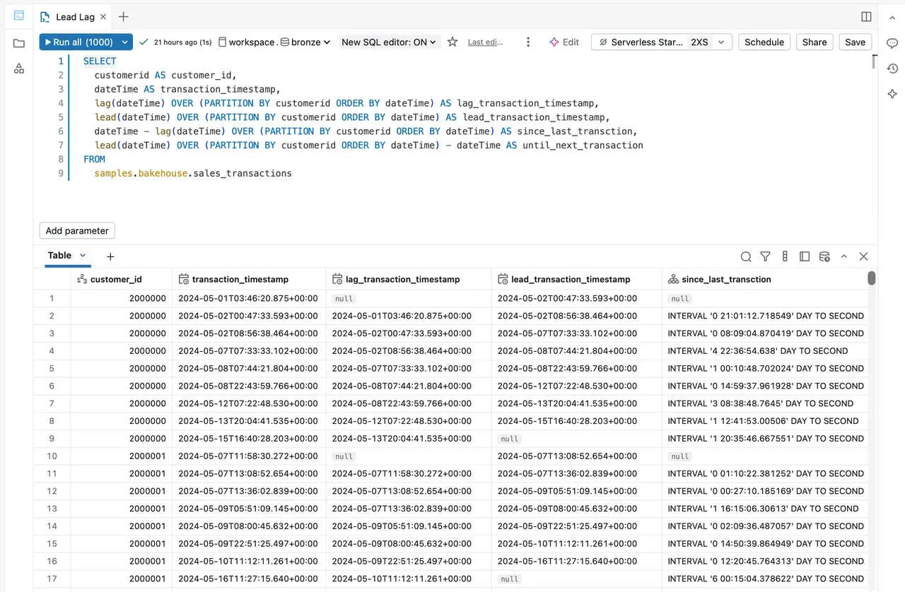 Image 2 of 2 for the post Databricks SQL Lead Lag Function